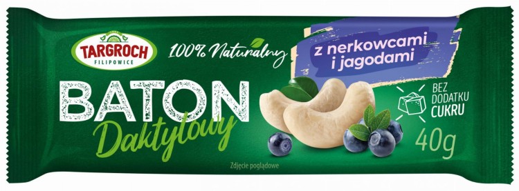 Baton Daktylowy z Nerkowcami i Jagodą 40g TARGROCH