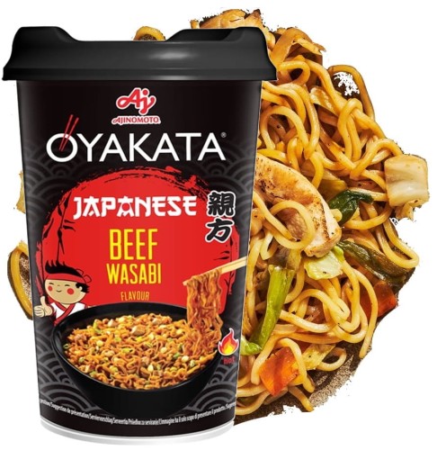 Zupka Makaron Błyskawiczny Wołowina Wasabi Cup 93g OYAKATA