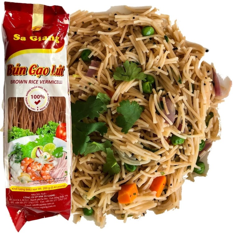 Makaron Ryżowy Brązowy Nitki 200g SA GIANG