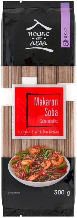 Makaron Soba Japoński Brązowy Gryczany Porcje 300g HOUSE OF ASIA