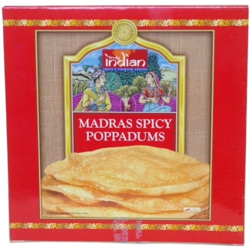 Indyjskie Placki Poppadums Madras Pikantne 12-15 Sztuk 112g TRULY INDIAN