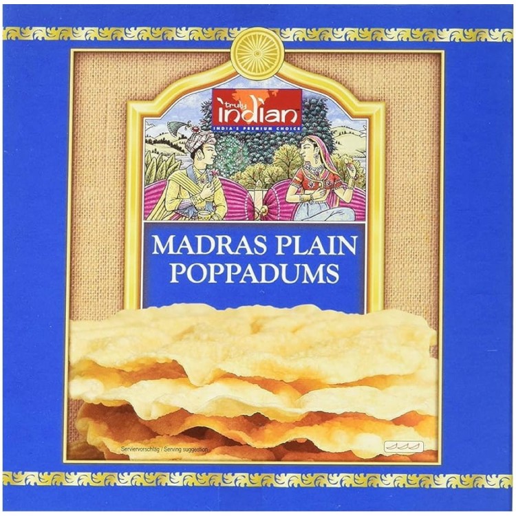Indyjskie Placki Poppadums Madras 12-15 Sztuk 112g TRULY INDIAN