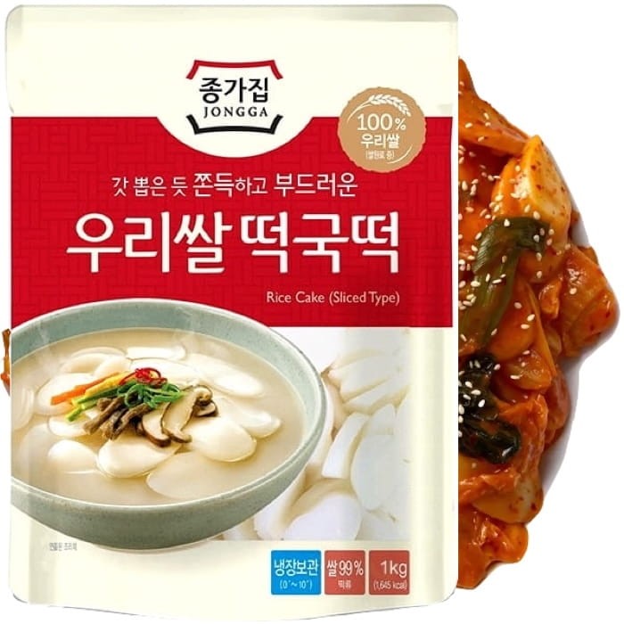 Kluski Ryżowe Koreańskie Tteokbokki Topokki Plasterki 1kg JONGGA
