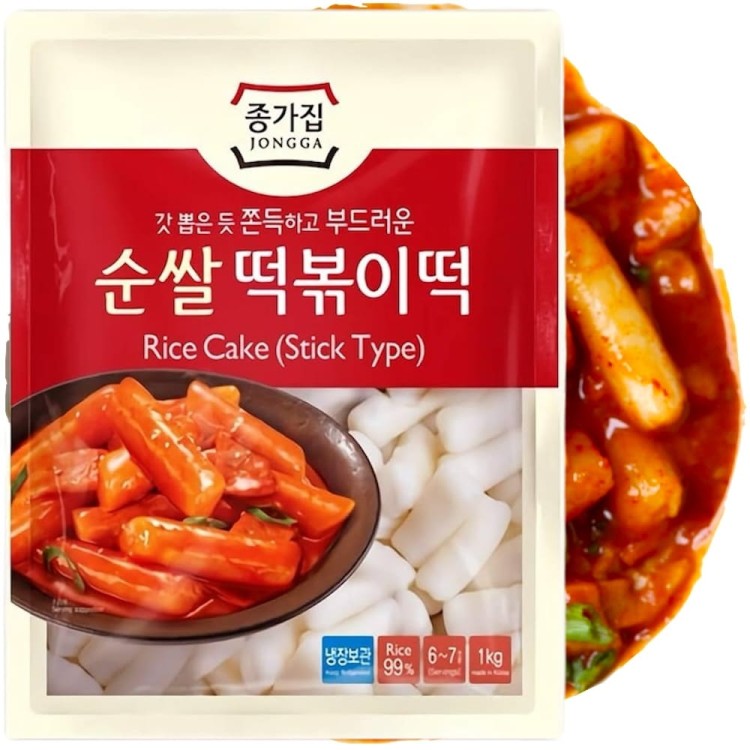 Kluski Ryżowe Koreańskie Tteokbokki Topokki Rurki 1kg JONGGA
