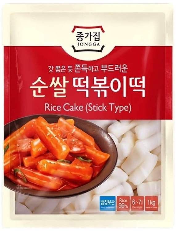 Kluski Ryżowe Koreańskie Tteokbokki Topokki Rurki 1kg JONGGA