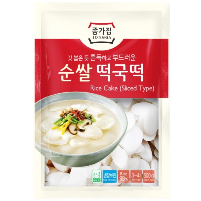 Kluski Ryżowe Koreańskie Tteokbokki Topokki Plasterki 500g JONGGA