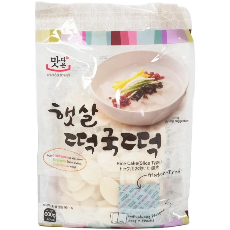 Kluski Ryżowe Koreańskie Tteokguk Plasterki 600g (3x200g) MATAMUN