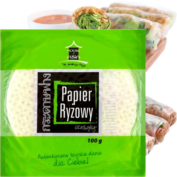 Papier Ryżowy Okrągły Bezglutenowy 100g HOUSE OF ASIA