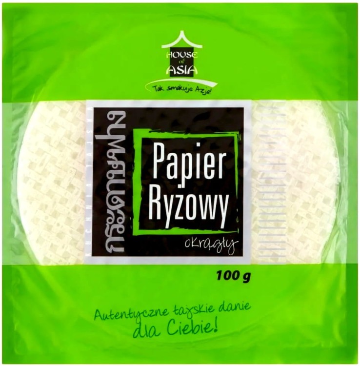 Papier Ryżowy Okrągły Bezglutenowy 100g HOUSE OF ASIA