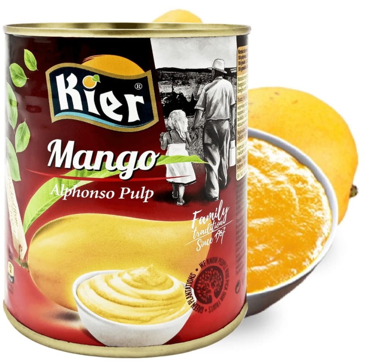 Mango Pulpa Alphonso 95% Mango 850g KIER