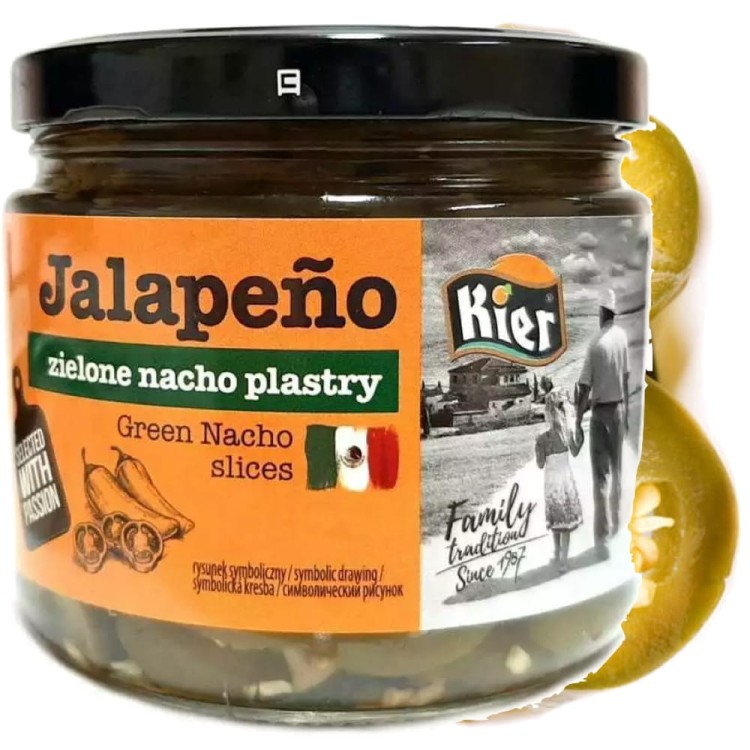 Papryka Zielona Jalapeno Nacho Plastry 350g KIER