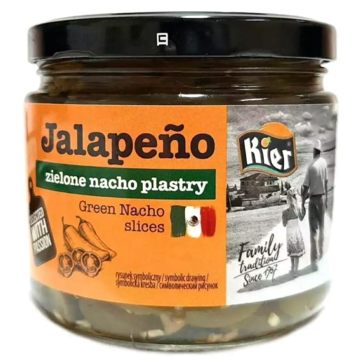 Papryka Zielona Jalapeno Nacho Plastry 350g KIER