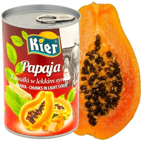 Tajska Papaja Kawałki w Lekkim Syropie Papaya Do Sałatek i Deserów 420g KIER