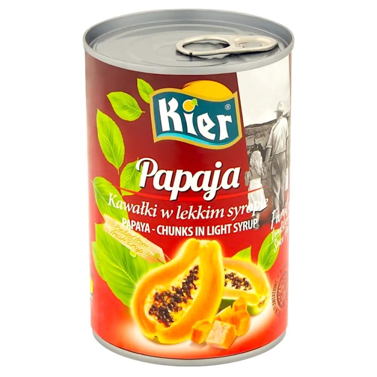Tajska Papaja Kawałki w Lekkim Syropie Papaya Do Sałatek i Deserów 420g KIER