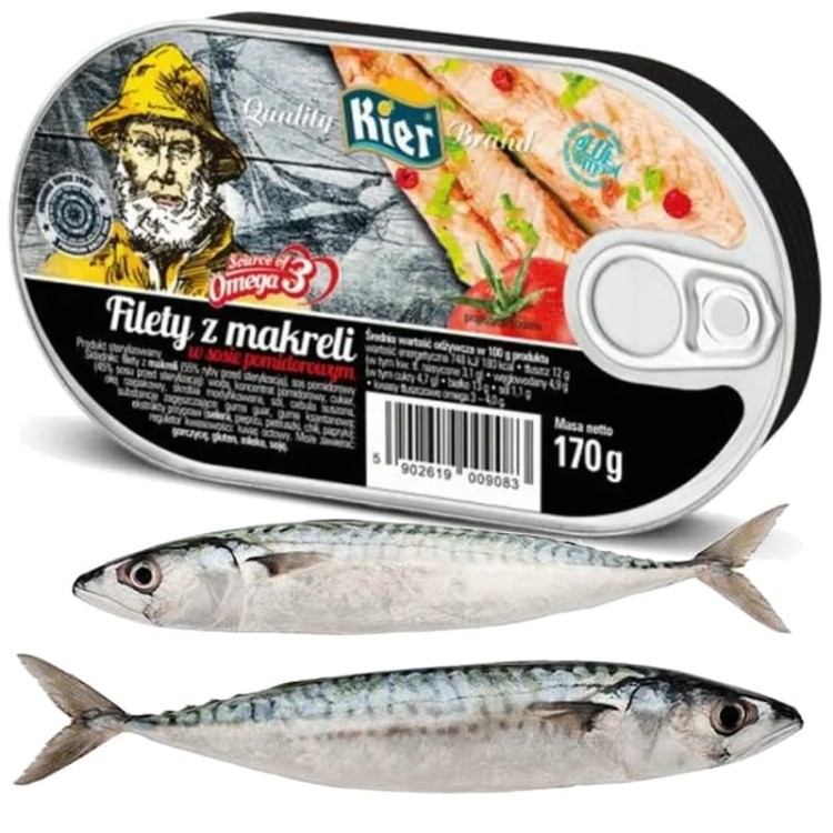 Filety z Makreli w Sosie Pomidorowym 170g KIER