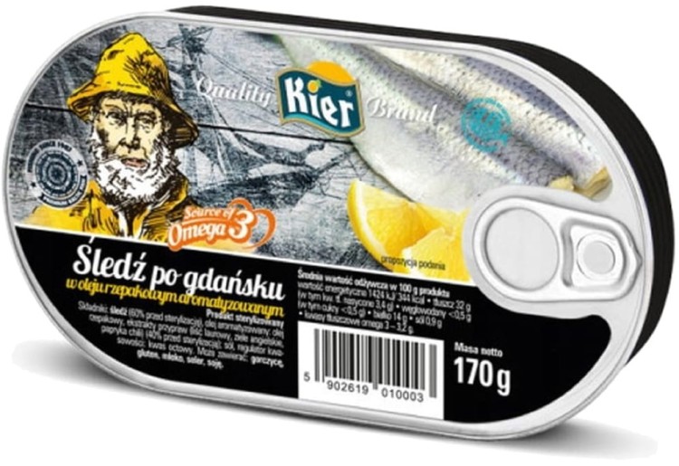 Śledź Po Gdańsku w Oleju Rzepakowym Aromatyzowanym 170g KIER