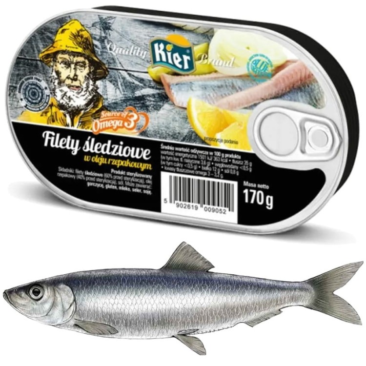 Filety Śledziowe w Oleju Rzepakowym 170g KIER