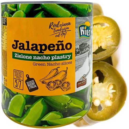 Papryka Zielona Ostra Jalapeno Nacho Plastry 3000g KIER