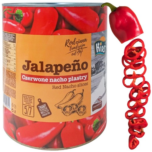 Papryka Czerwona Ostra Jalapeno Nacho Plastry 3000g KIER