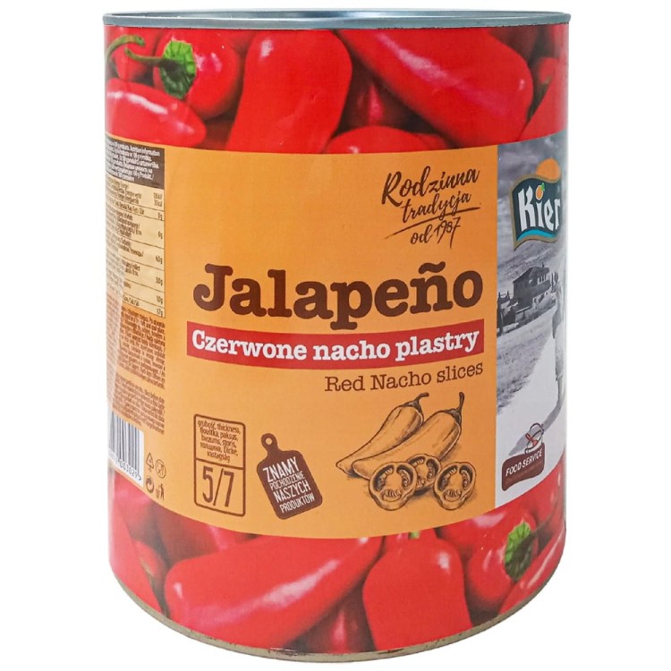 Papryka Czerwona Ostra Jalapeno Nacho Plastry 3000g KIER