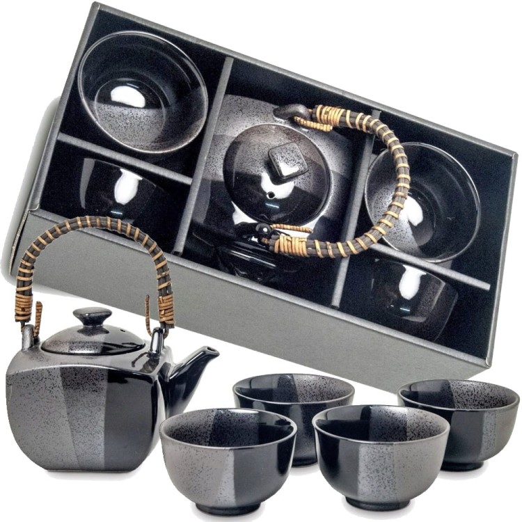 Japoński Szaro Czarny Zestaw Do Herbaty EMRO AZIATICA