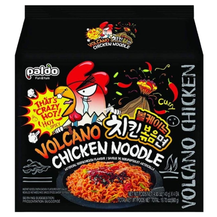 Makaron Instant Ostry Volcano Chicken 4x140g PALDO