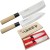 Satake Megumi 420J2 Japoński Zestaw 2 Noży Santoku 17cm i Nakiri 16cm w Drewnianym Etui