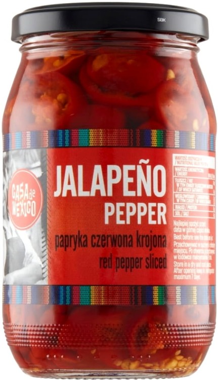 Papryka Czerwona Jalapeno Krojona 340g CASA DE MEXICO
