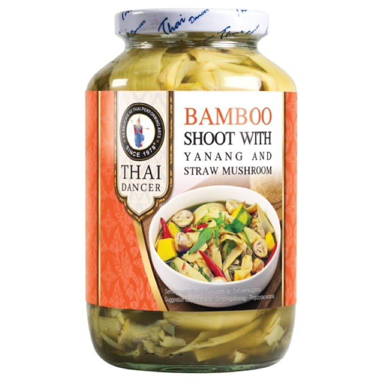 Pędy Bambusa z Grzybami Słomianymi i Yanang 680g THAI DANCER