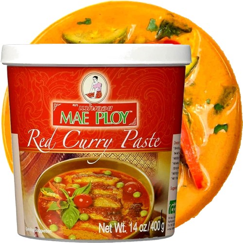 Czerwona Tajska Ostra Pasta Red Curry Bez Glutenu Dobry Skład 400g MAE PLOY
