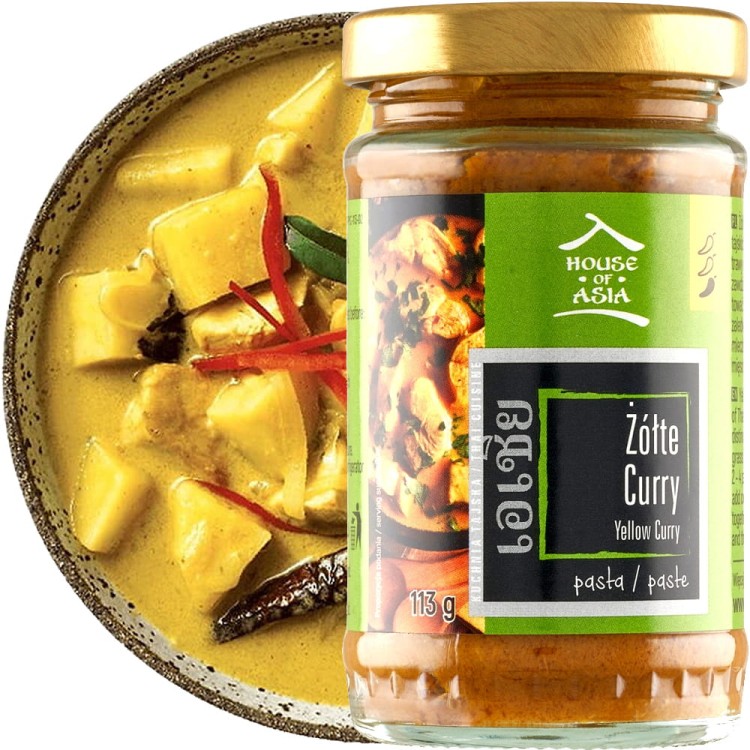 Żółta Tajska Pasta Curry Żółte Yellow Curry Paste 113g HOUSE OF ASIA