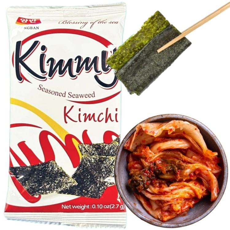 ZESTAW 3 RÓŻNE NORI SNACK Smak Kapusta KimChi Chrzan Wasabi Prażone z Solą 8,9g DONGWON