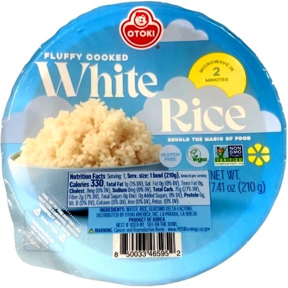 Koreański Gotowany Ryż w Miseczce Gotowy Do Spożycia 210g OTTOGI
