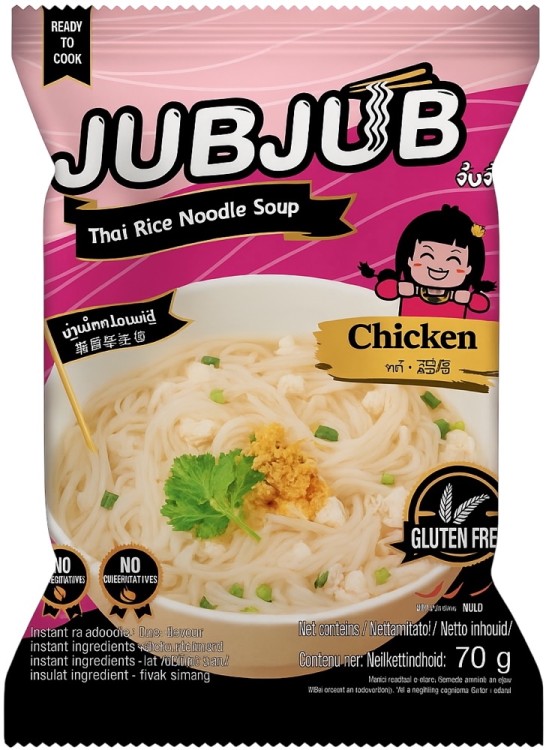 Tajska Zupka Błyskawiczna Makaron Ryżowy Instant Kurczak Chicken 70g JUB JUB