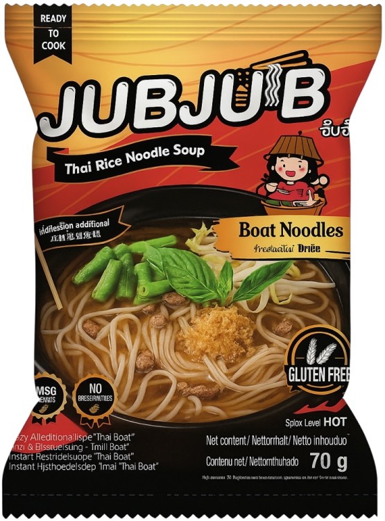 Tajska Zupka Błyskawiczna Makaron Ryżowy Instant Thai Boat 70g JUB JUB