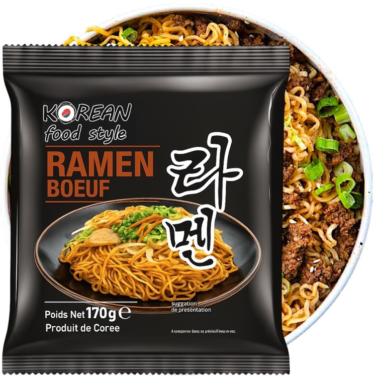 Koreański Gotowany Ramen z Wołowiną Beef Noodles 170g KOREAN FOOD STYLE