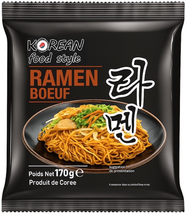 Koreański Gotowany Ramen z Wołowiną Beef Noodles 170g KOREAN FOOD STYLE