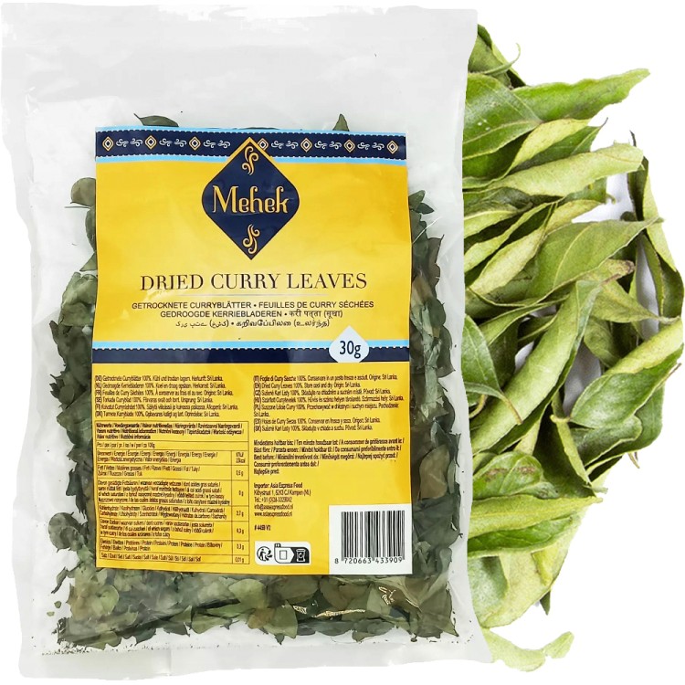 Suszone Naturalne Liście Curry Leaves Aromatyczny Smak 30g MEHEK