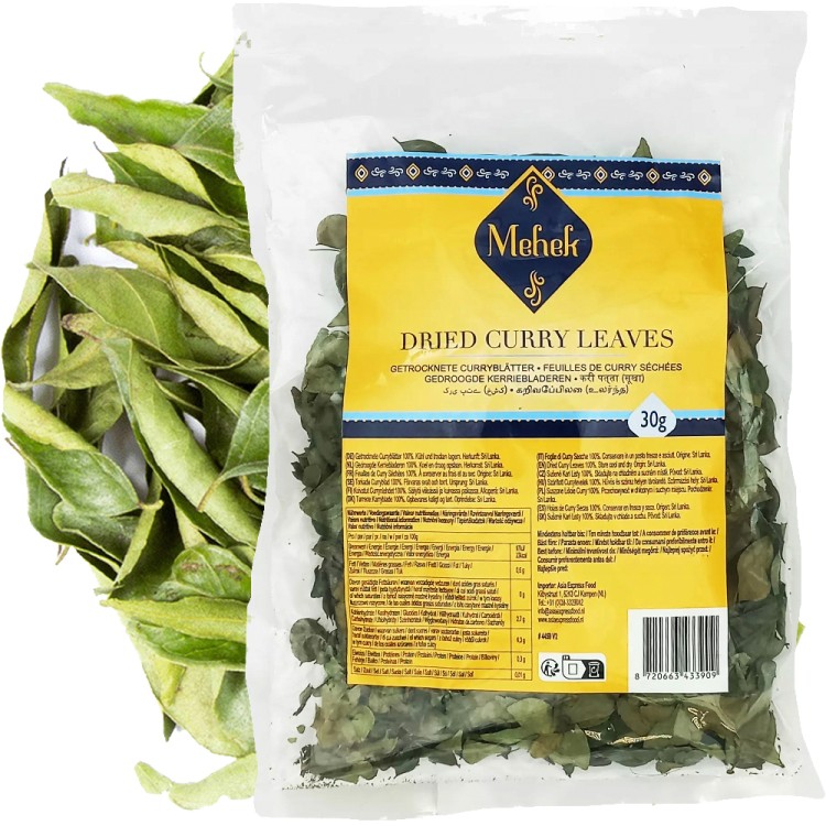 Suszone Naturalne Liście Curry Leaves Aromatyczny Smak 30g MEHEK