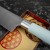 Satake Macaron Blue Japoński Ostry Nóż Kuchenny Santoku Do Warzyw 17cm