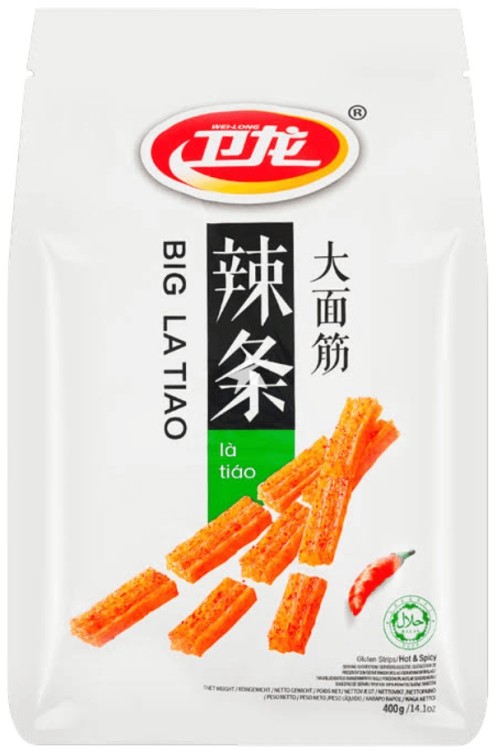 Chińska Pikantna Przekąska Snack Big La Tiao HOT & SPICY 400g WEI-LONG