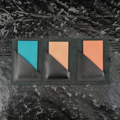 Naniwa Japoński Skórzany Pokrowiec Etui Ochrona Na 3 Kamienie Diamond S