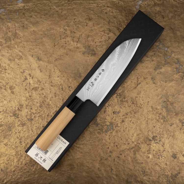 Tojiro Ouran VG-10 Damascus Japoński Nóż Kuchenny Santoku 16,5cm