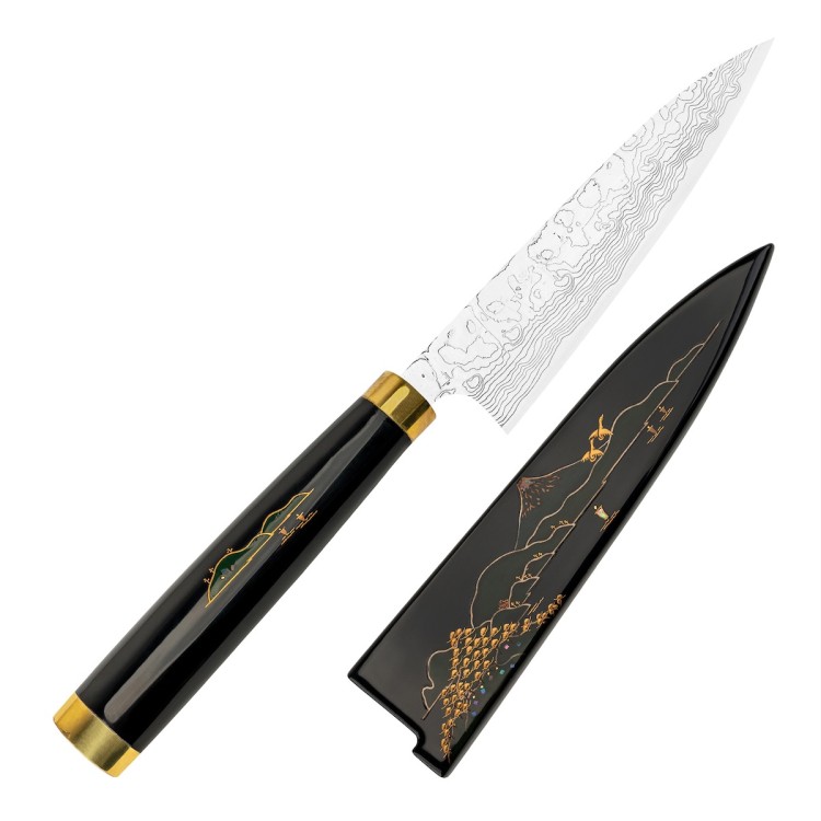 Takeshi Saji Art Fuji Unique Ręcznie Kuty R-2 Japoński Nóż Kuchenny Uniwersalny 13cm + Saya