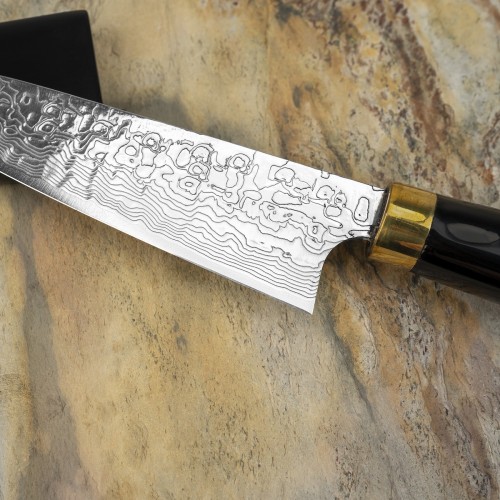 Takeshi Saji Art Tori Fuji On Lake Ręcznie Kuty R-2 Japoński Nóż Kuchenny Uniwersalny 13cm + Saya