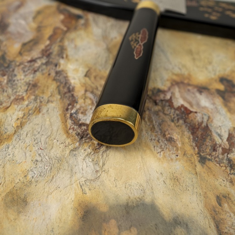 Takeshi Saji Art Tori Fuji On Lake Ręcznie Kuty R-2 Japoński Nóż Kuchenny Uniwersalny 13cm + Saya