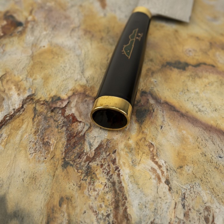 Takeshi Saji Art Fuji On Lake Ręcznie Kuty R-2 Japoński Nóż Kuchenny Nakiri 17cm + Saya