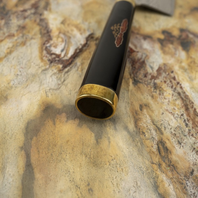 Takeshi Saji Art Tori Fuji On Lake Ręcznie Kuty R-2 Japoński Nóż Kuchenny Nakiri 17cm + Saya