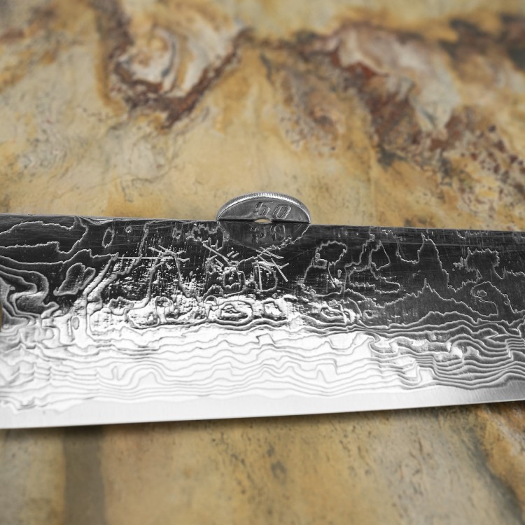 Takeshi Saji Art Fuji On Lake Ręcznie Kuty R-2 Japoński Nóż Kuchenny Szefa Kuchni 21cm + Saya