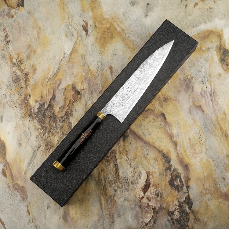 Takeshi Saji Art Fuji On Lake Ręcznie Kuty R-2 Japoński Nóż Kuchenny Szefa Kuchni 21cm + Saya